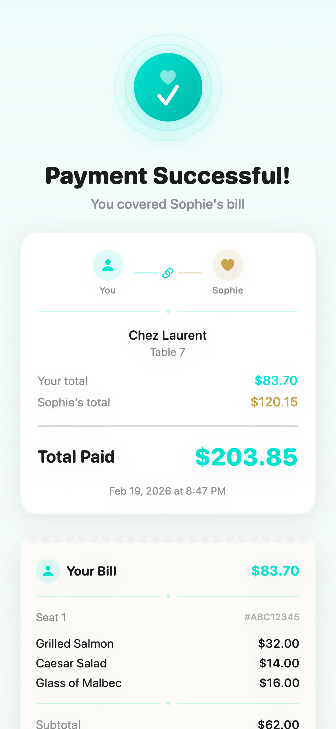 Pay for Others in the BillMaster app
